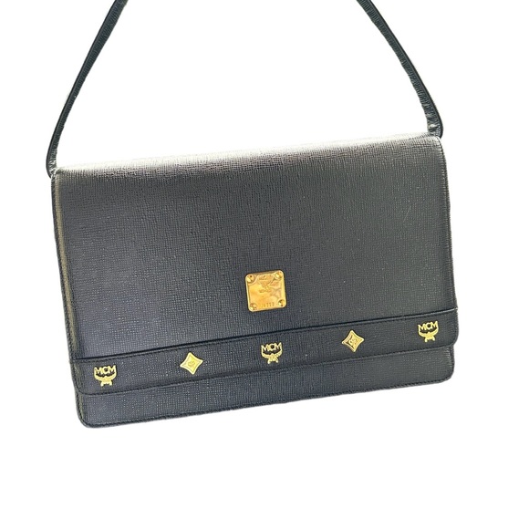 Genuine vintage MCM Munchen Michael Cromer signature black leather shoulder bag - Picture 5 of 15